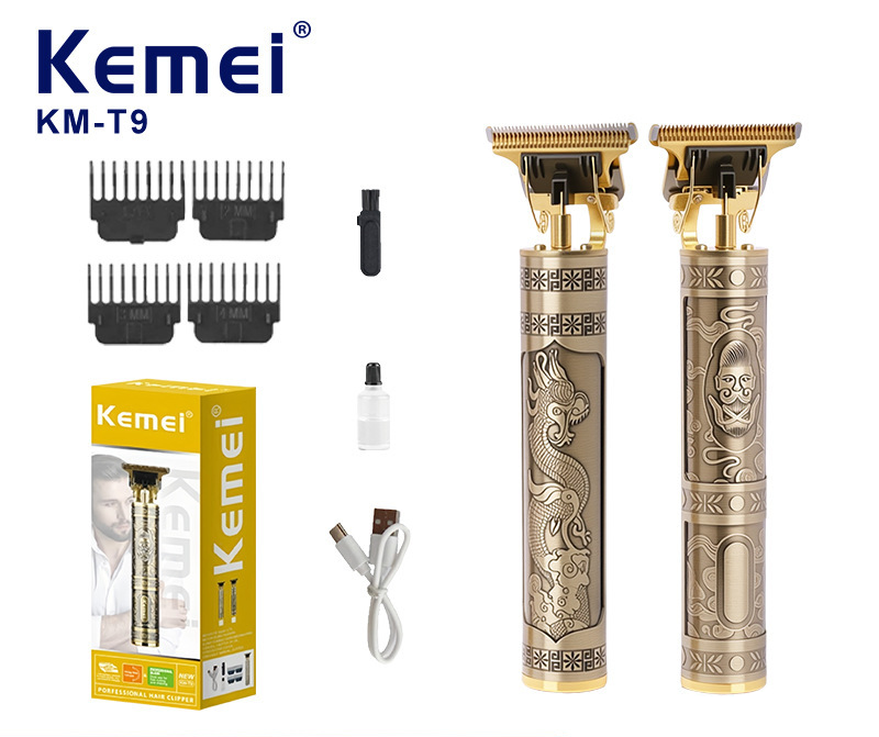 [KMT91] Patillera Kemei T9 Trimmer Barberia Profesional Metalica Dragon