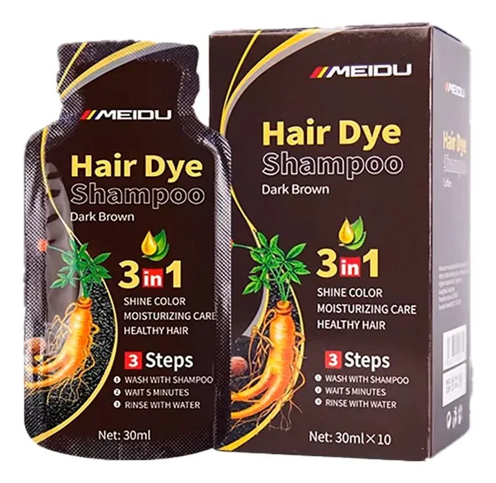 [MED4] Meidu Champu Tinte Castaño Oscuro 3.0 Natural 10 Sobres 30ml