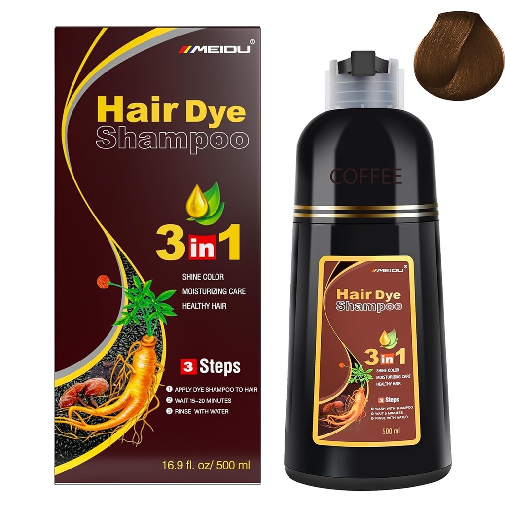 [MED5] Meidu Champu Tinte Color Cafe Ingredientes Naturales Unisex 500 ML