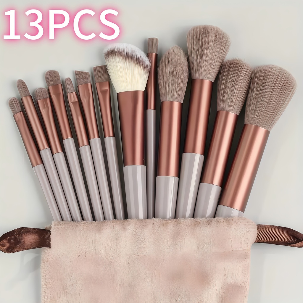 Set Kit Brochas Maquillaje Profesional 13 Piezas Con Bolso