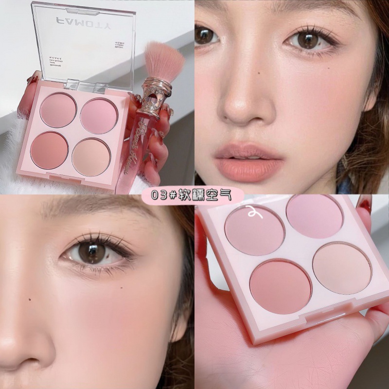 [FTY3] Paleta De Rubor Blush Famoty 4 Tonos Maquillaje Polvo Mate Calido
