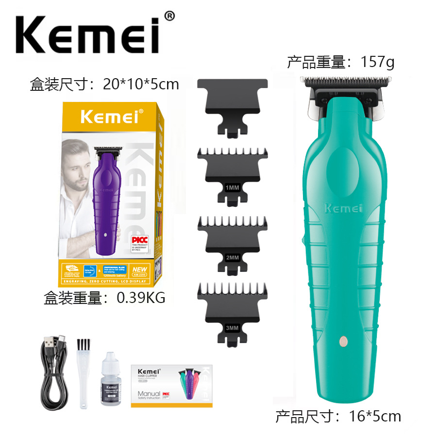 Maquina Patillera Profesional Kemei Km-2299 Inalambrica Verde