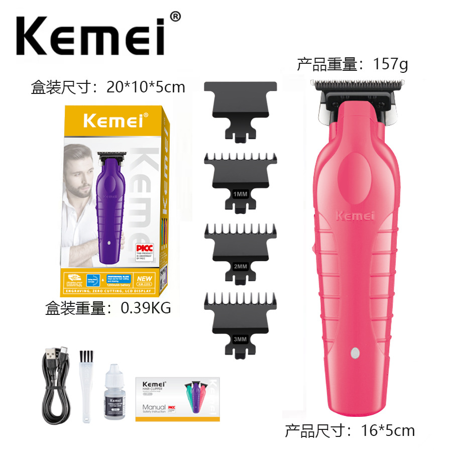 Maquina Patillera Profesional Kemei Km-2299 Inalambrica Rosado