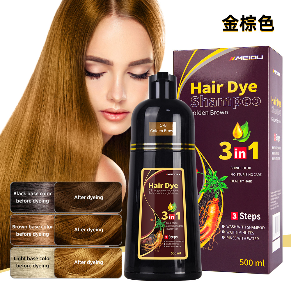 Meidu Champu Tinte Marron Dorado Ingredientes Naturales 500 ML