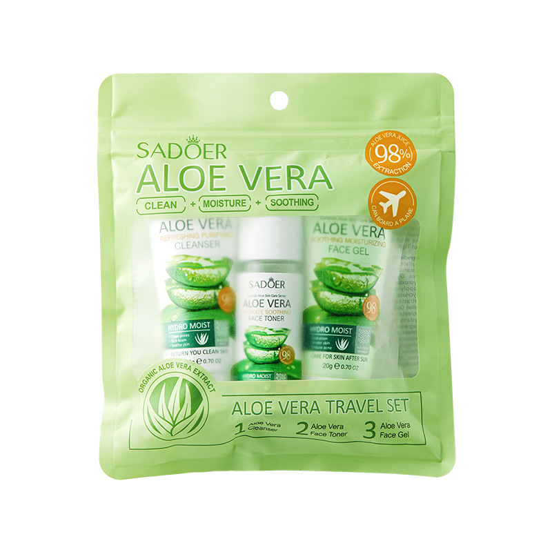 [SDR27] Set Facial Aloe Vera 98% Sadoer 3 Pasos Tamaño Viajero