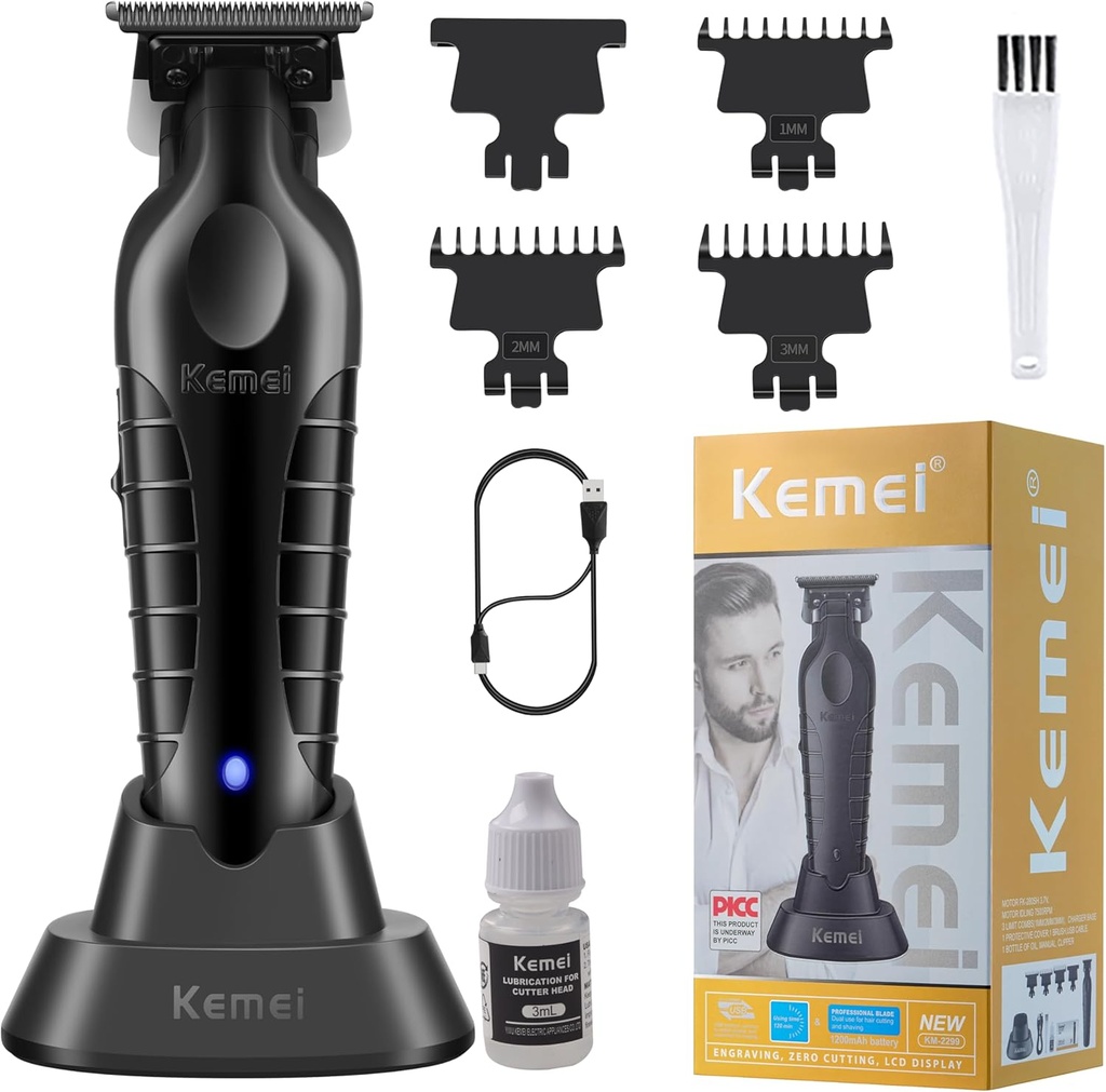 [KM2299B] Patillera Trimmer Kemei Km-2299B Barbería Con Base De Carga