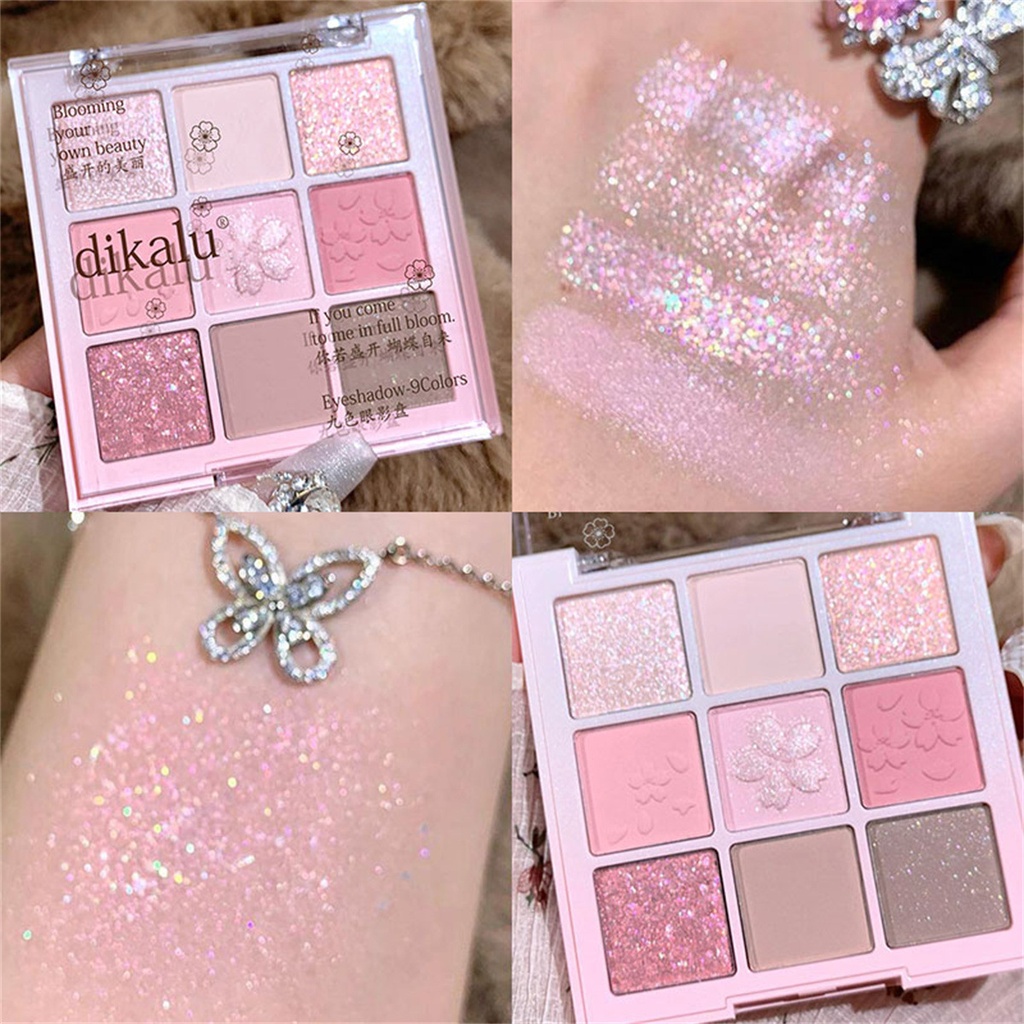 [DLK26] Paleta Sombras Dikalu 9 Colores Mate Y Glitter 26 FLORES DE CEREZO