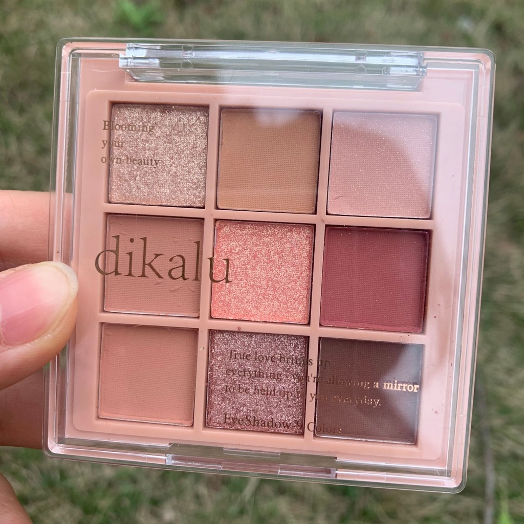 [DLK2] Paleta Sombras Dikalu 9 Colores Mate Y Glitter 2 ALMENDRAS DE CACAO