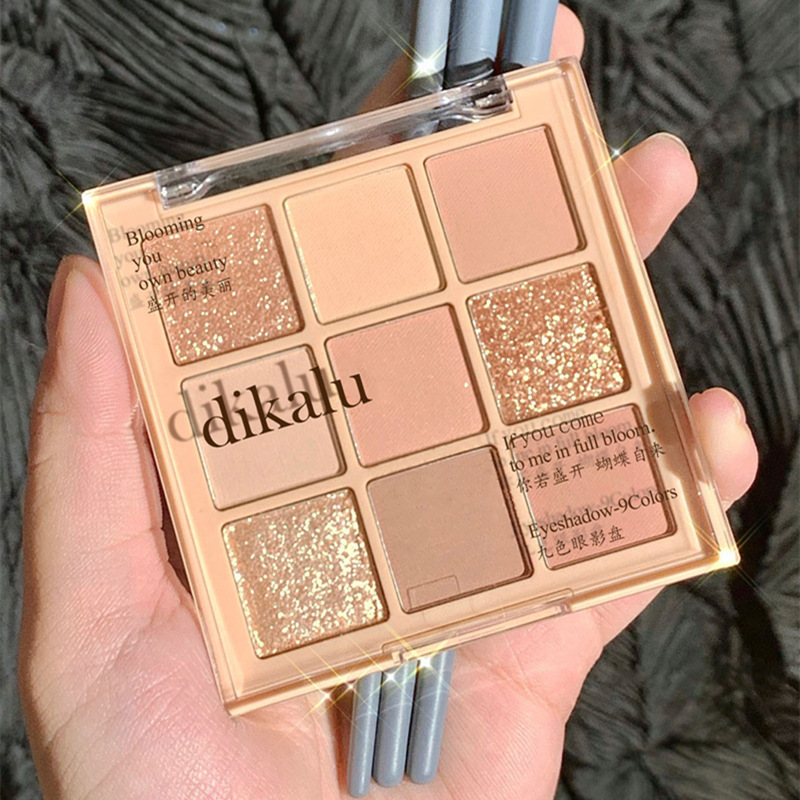 [DLK1] Paleta Sombras Dikalu 9 Colores Mate Y Glitter 1 TE CON LECHE DE AVENA