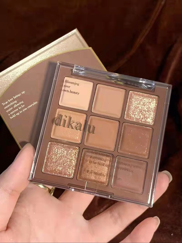 [DLK6] Paleta Sombras Dikalu 9 Colores Mate Y Glitter 6 CARAMELO COULEE