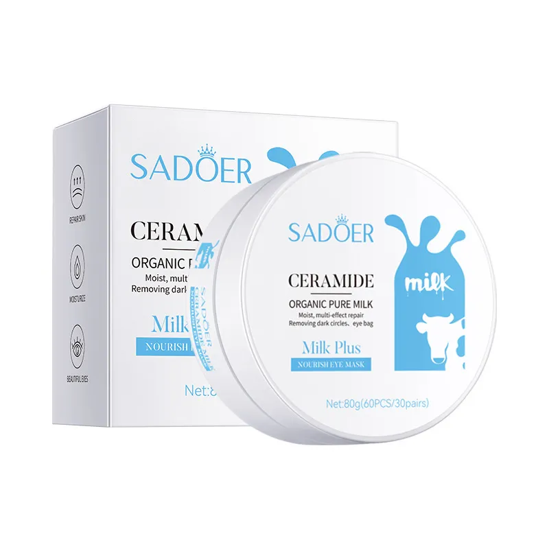 Parches para Ojos Anti Ojeras y Bolsas Leche de Ceramidas SADOER 60 Unidades