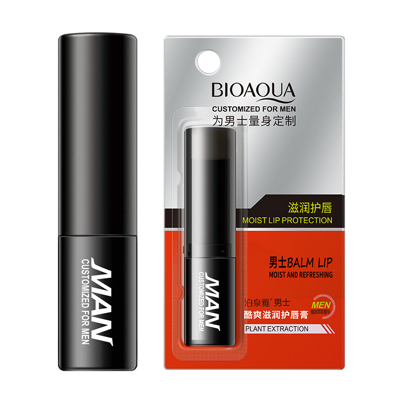 Bálsamo Labial BIOAQUA MAN con Extracto Vegetal para Hombre — Efecto Refrescante