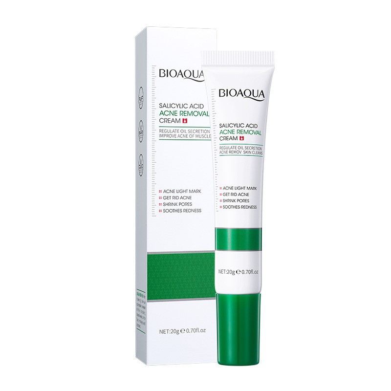 Crema Facial BIOAQUA con Ácido Salicílico — Aplicación Localizada para Piel con Tendencia Acneica — 20 g