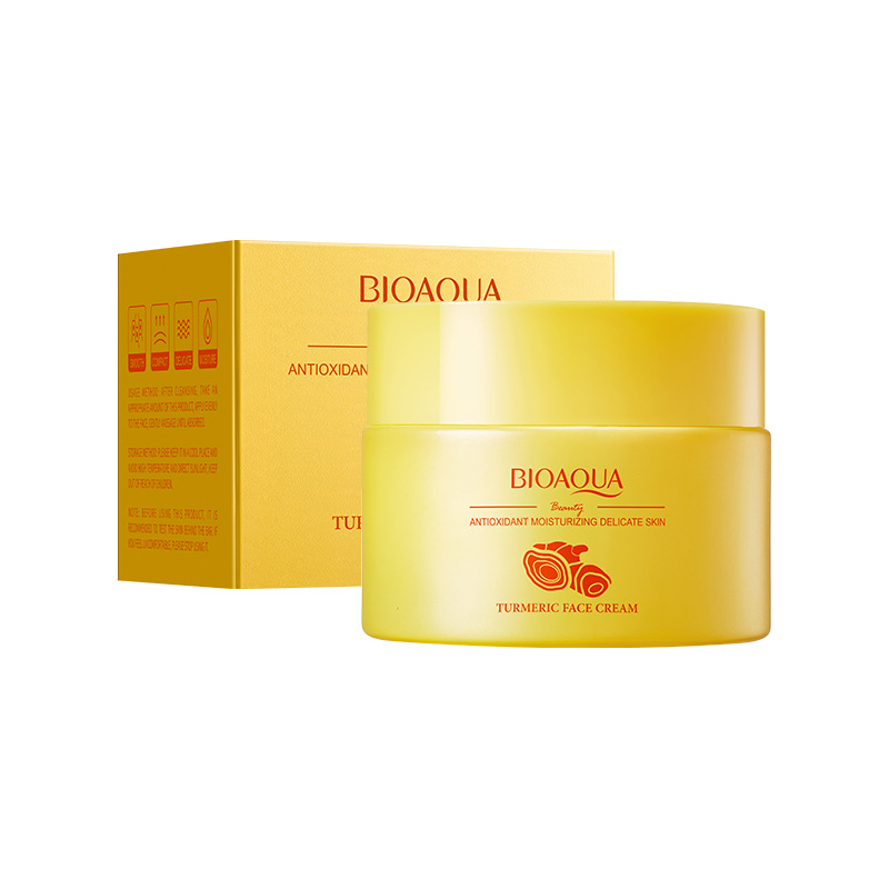 Crema Facial Bioaqua Curcuma Antioxidante Hidratante Brillo