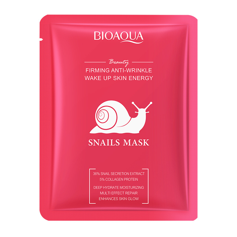 Mascarilla Facial de Tela BIOAQUA con Baba de Caracol 30% y Colágeno — Firmeza y Suavidad