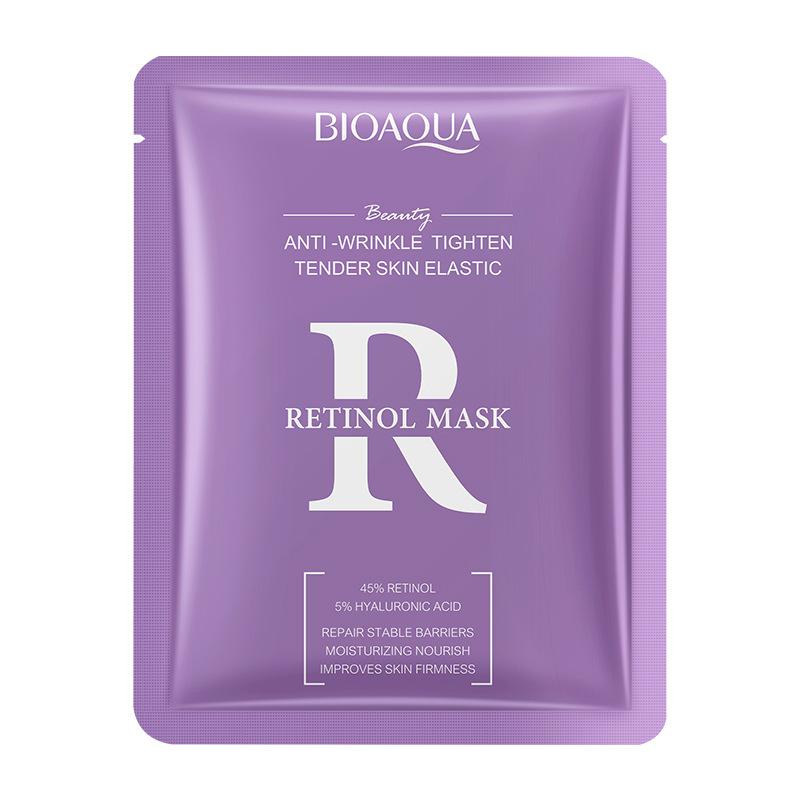 Mascarilla Facial de Tela BIOAQUA con Retinol 45% y Ácido Hialurónico — Antiedad de Uso Nocturno