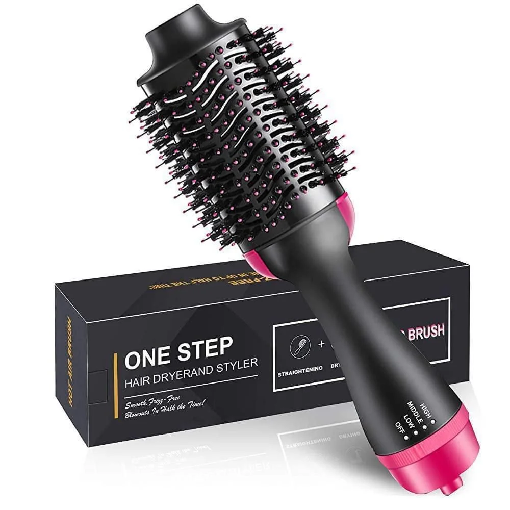 Cepillo Secador De Cabello 2 En 1 Alisador Aire Caliente